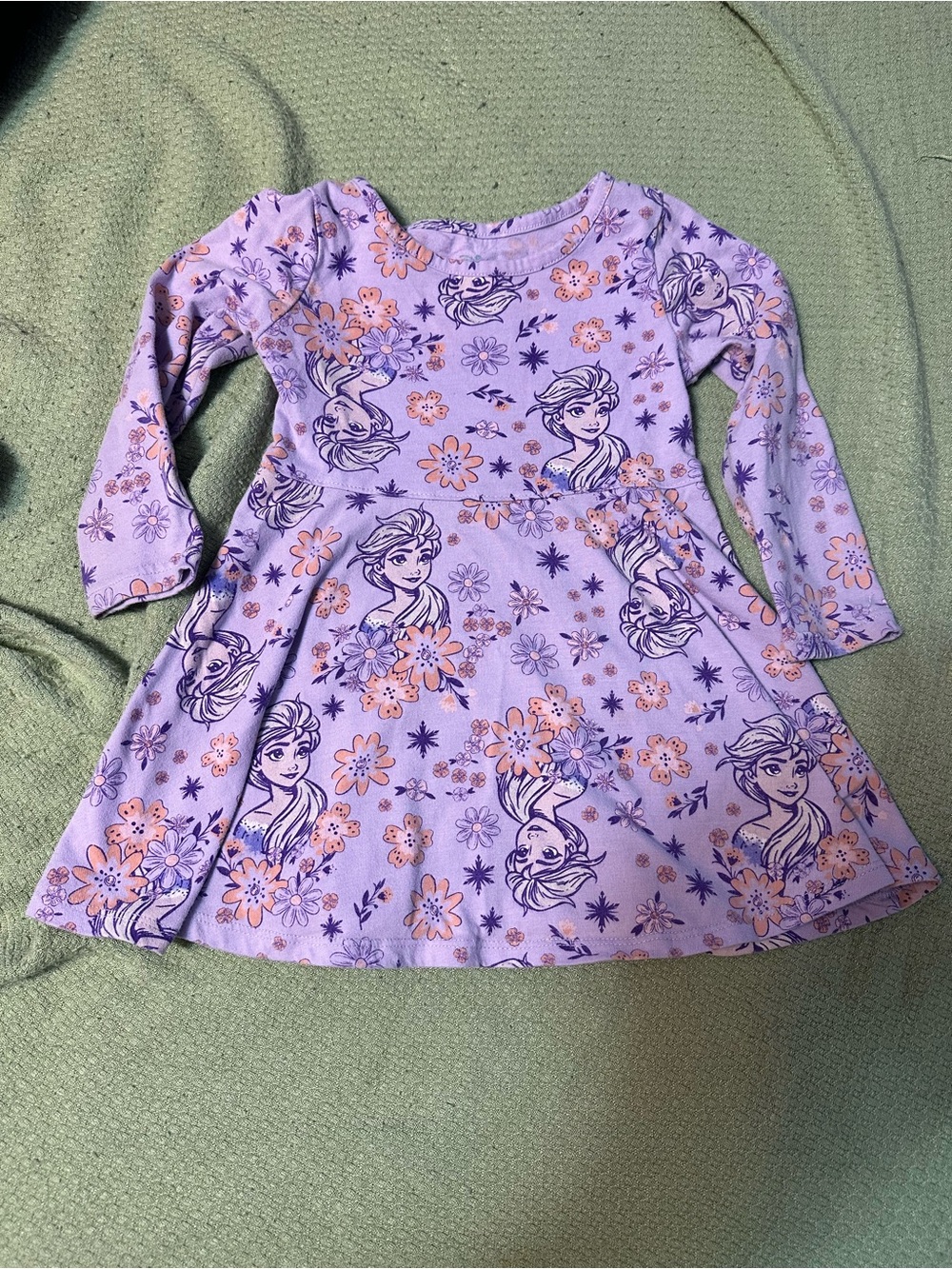 Girls' Lavender Floral Long-Sleeve Dress